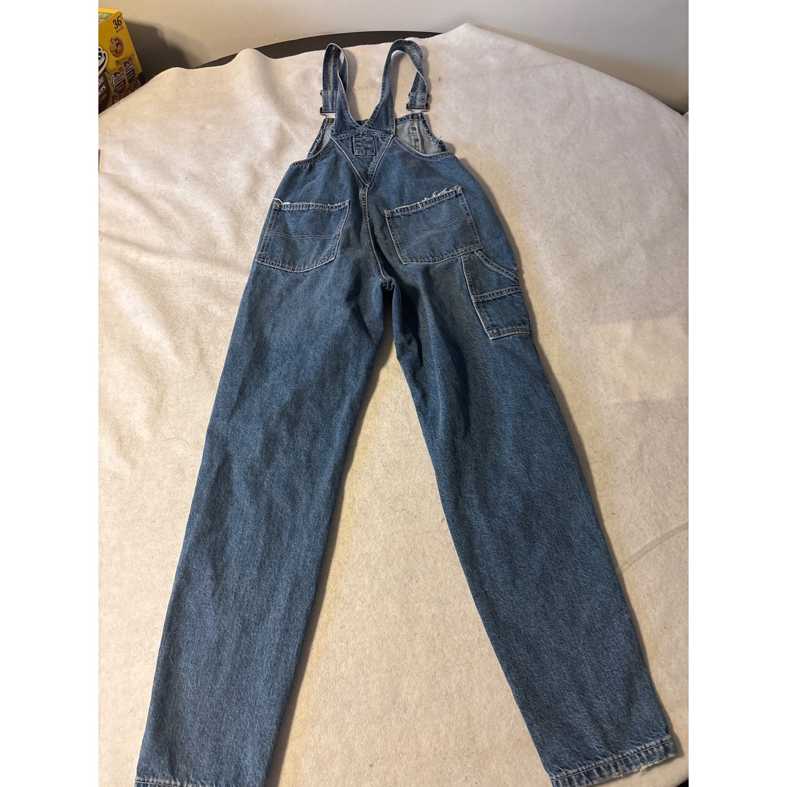 Carmar Denim Distressed Overalls Ripped Straight Leg Carpenter Blue 26x28.5 — image 7 of 8